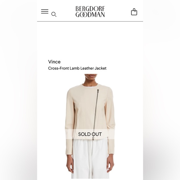 NWT VINCE Cross Front Washed-Leather Jacket (lamb skin leather) - Picture 5 of 13